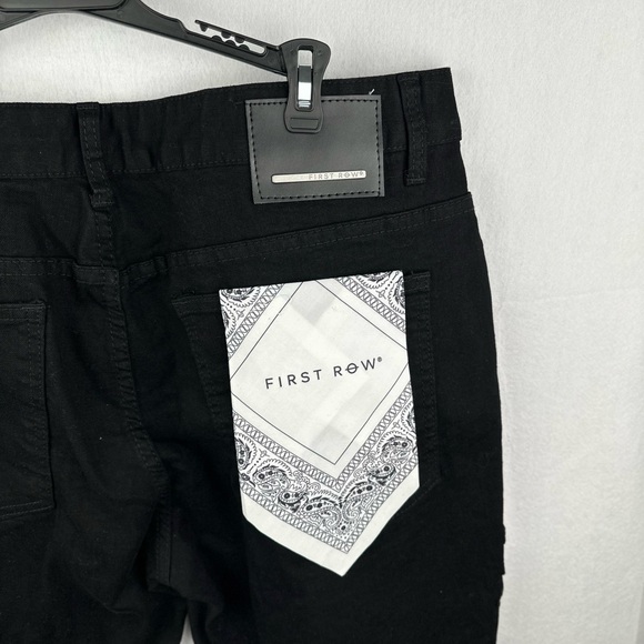 First Row Downtown La Racing Slim Jeans Men’s Size 38x32 Black New With Tags - Picture 7 of 8